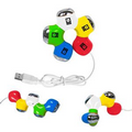 Fashionable Colorful USB 2.0 Flower Shape 4 Port USB Hub